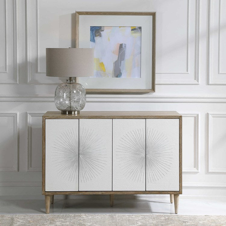Uttermost Dani White Modern 4 Door Cabinet