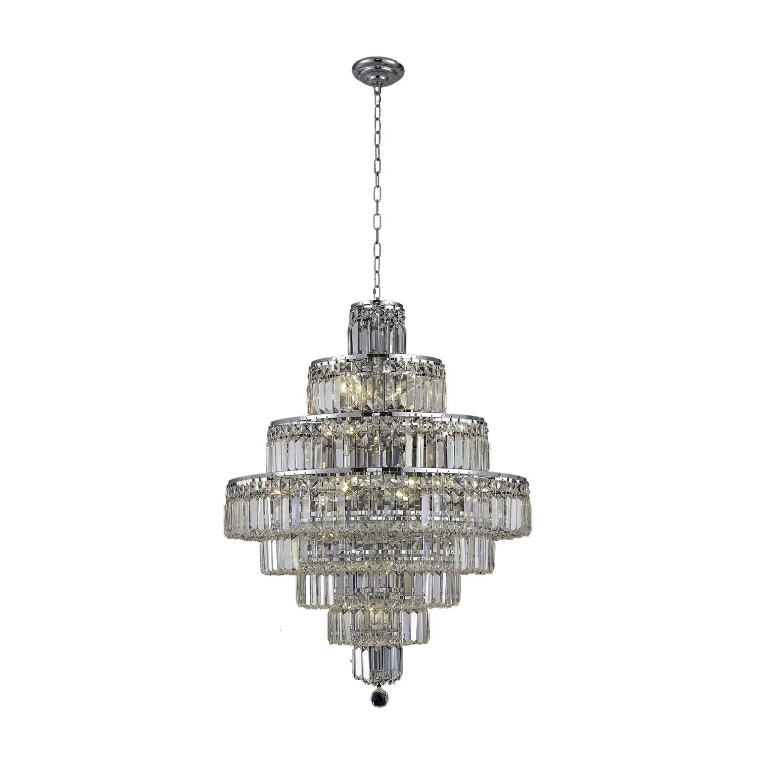 Maxim Chrome Eighteen-Light 26-Inch Eight-Tier Chandelier with Royal Cut Clear Crystal - Image 1