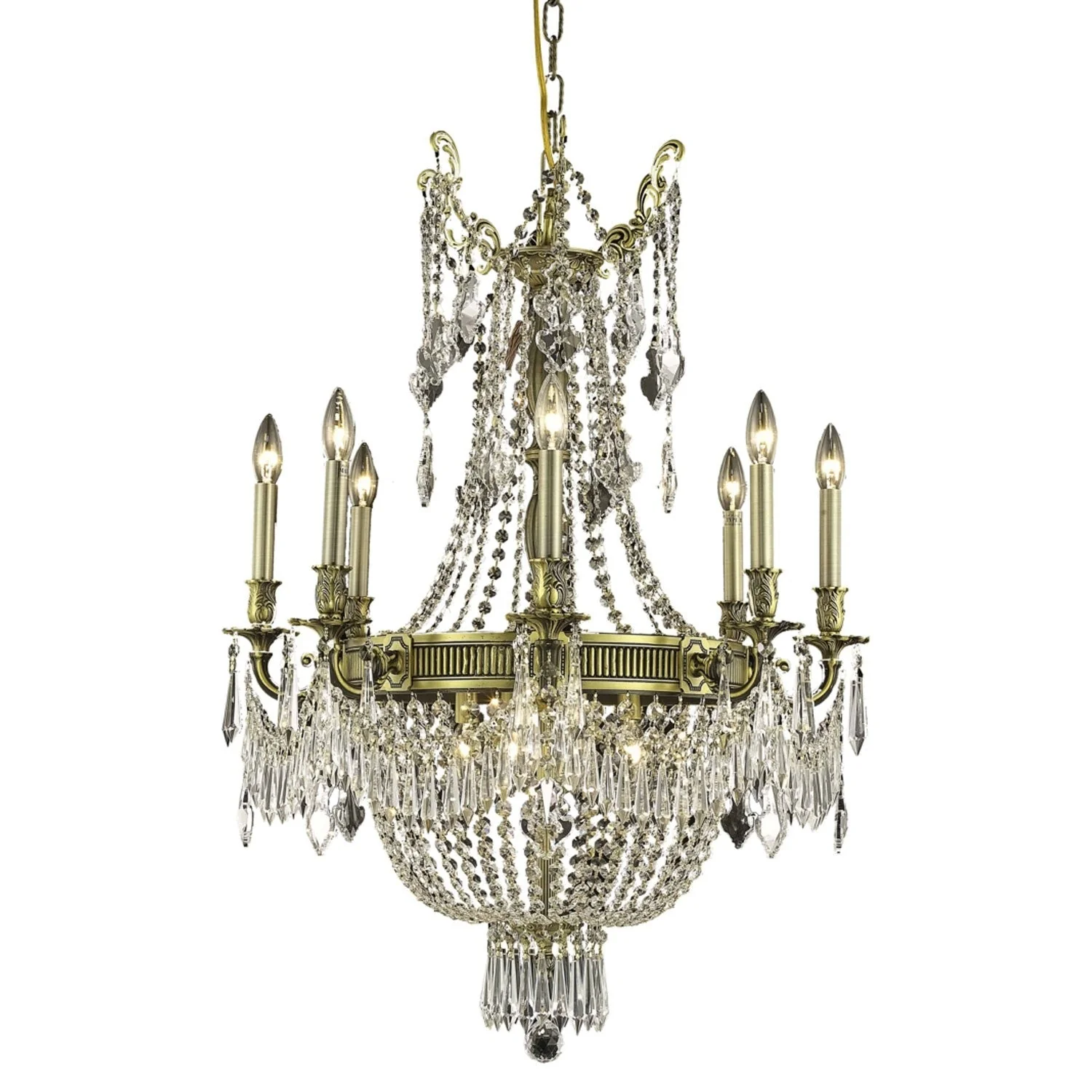 Esperanza Antique Bronze Twelve-Light 26-Inch Chandelier with Royal Cut Clear Crystal - Image 1