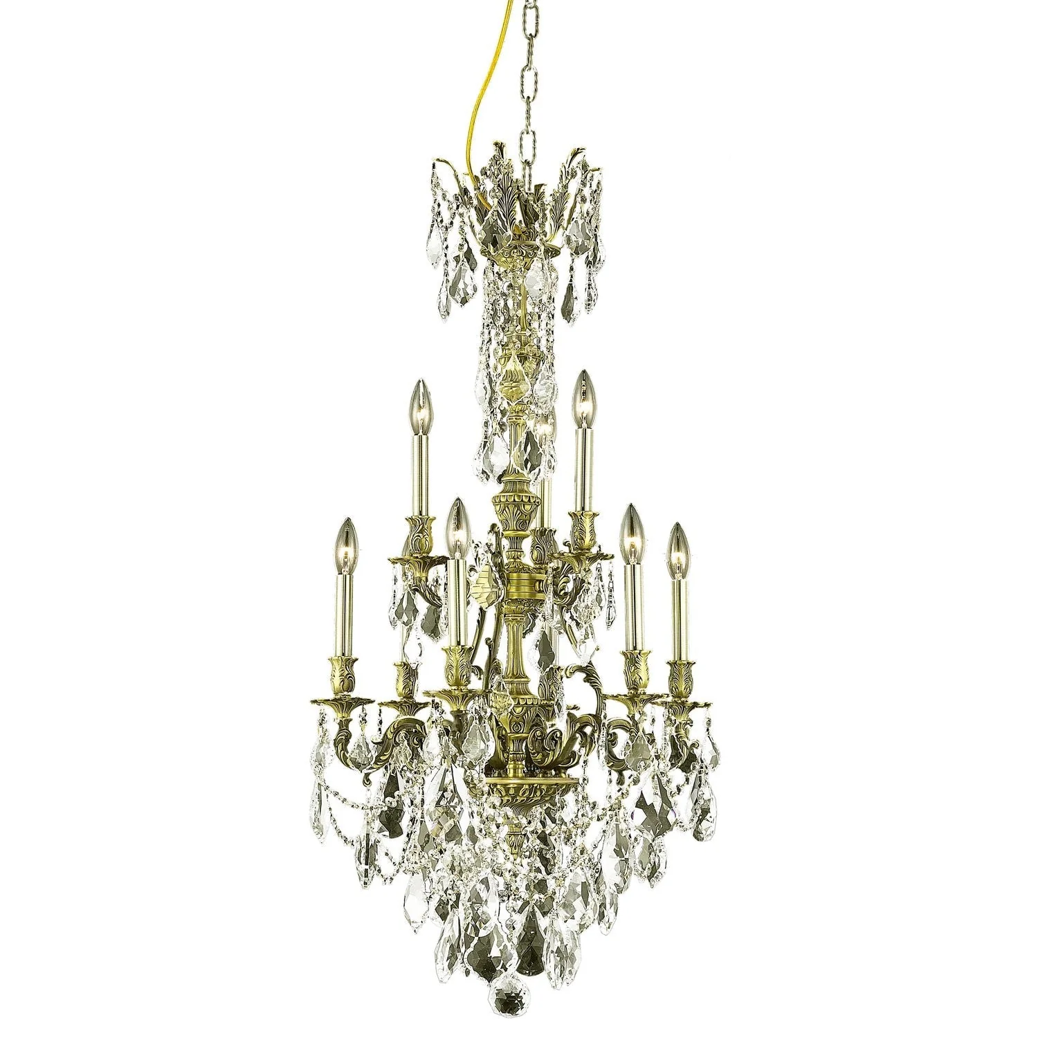 Nine-Light Chandelier with Golden Shadow/Champagne Royal Cut Crystals - Image 1