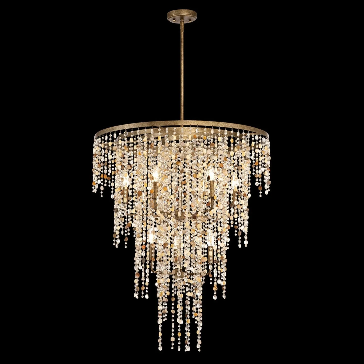Savannah Gilded Imperial Silver Nine-Light Chandelier - Image 1