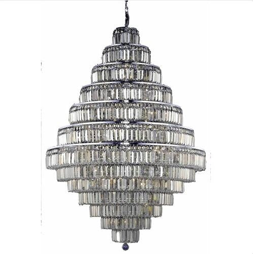 Chrome Thirty-Eight Light 42-Inch Thirteen-Tier Chandelier with Royal Cut Golden Teak Smoky Crystal - Image 1