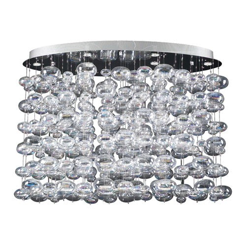 Bubbles Six-Light Polished Chrome Close to Ceiling Light with Iridescent Glass -Halogen - Image 1