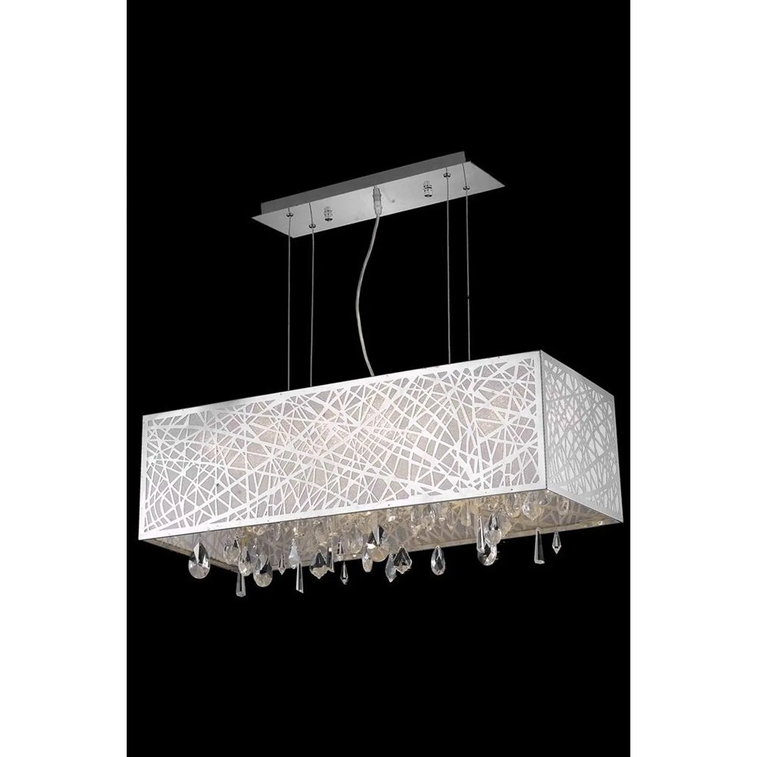 Mirage Chrome Five-Light Pendant with Royal Cut Crystal and Metal Shade - Image 1