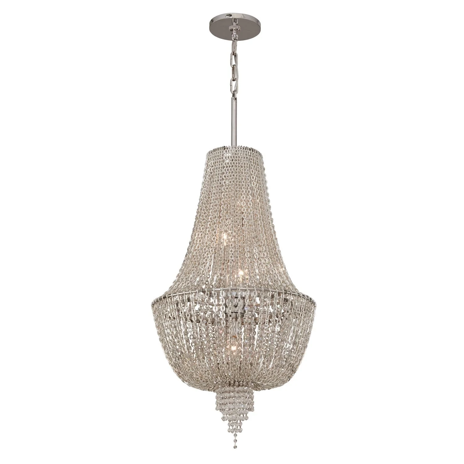 Polished Nickel Five-Light Jewel Pendant - Image 1