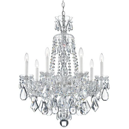 Hamilton Silver Seven-Light Clear Heritage Handcut Crystal Chandelier, 24W x 31H x 24D - Image 1