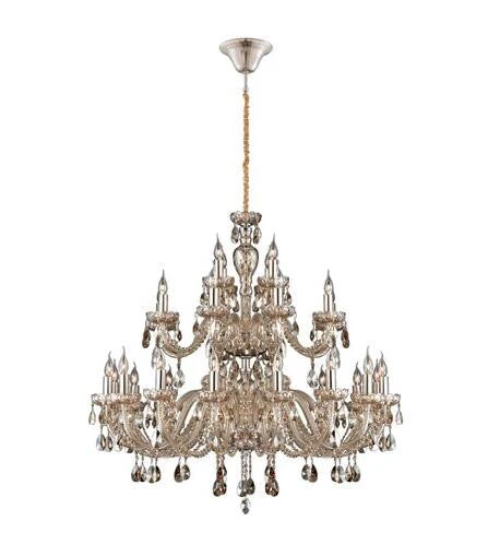 Brandy 28 Light Chandelier with Cognac Brandy Crystal Shade - Image 1