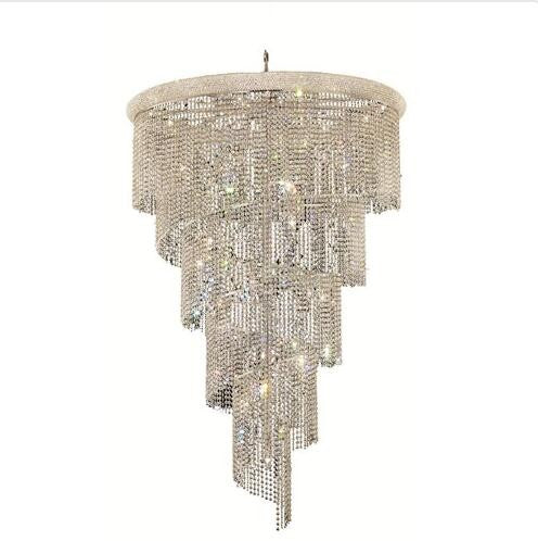 Chrome Twenty-Nine Light 48-Inch Chandelier with Royal Cut Clear Crystal - Image 1
