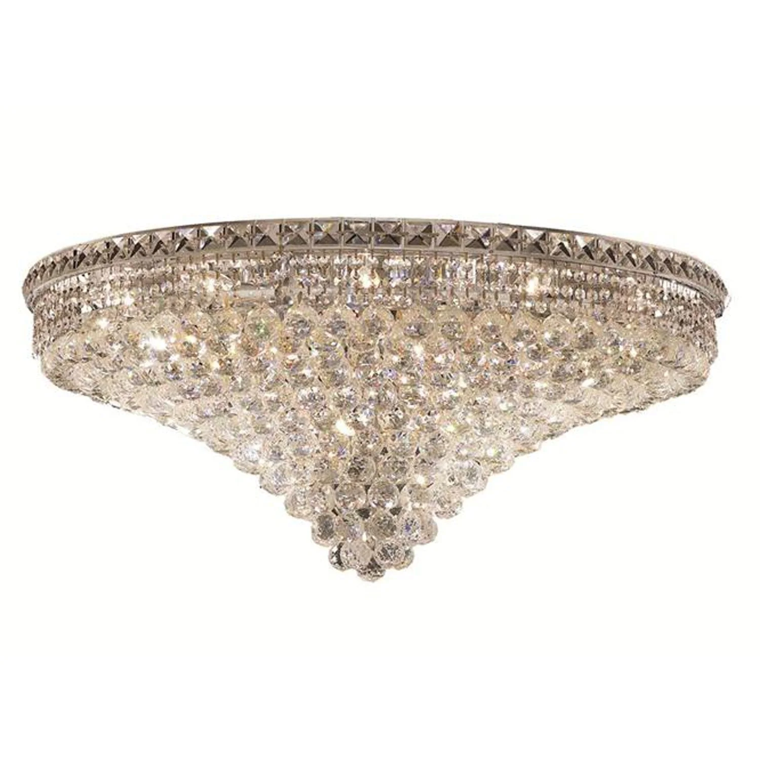 Tranquil Chrome 21-Light 36-Inch Flush Mount with Swarovski Strass/Elements Crystal - Image 1