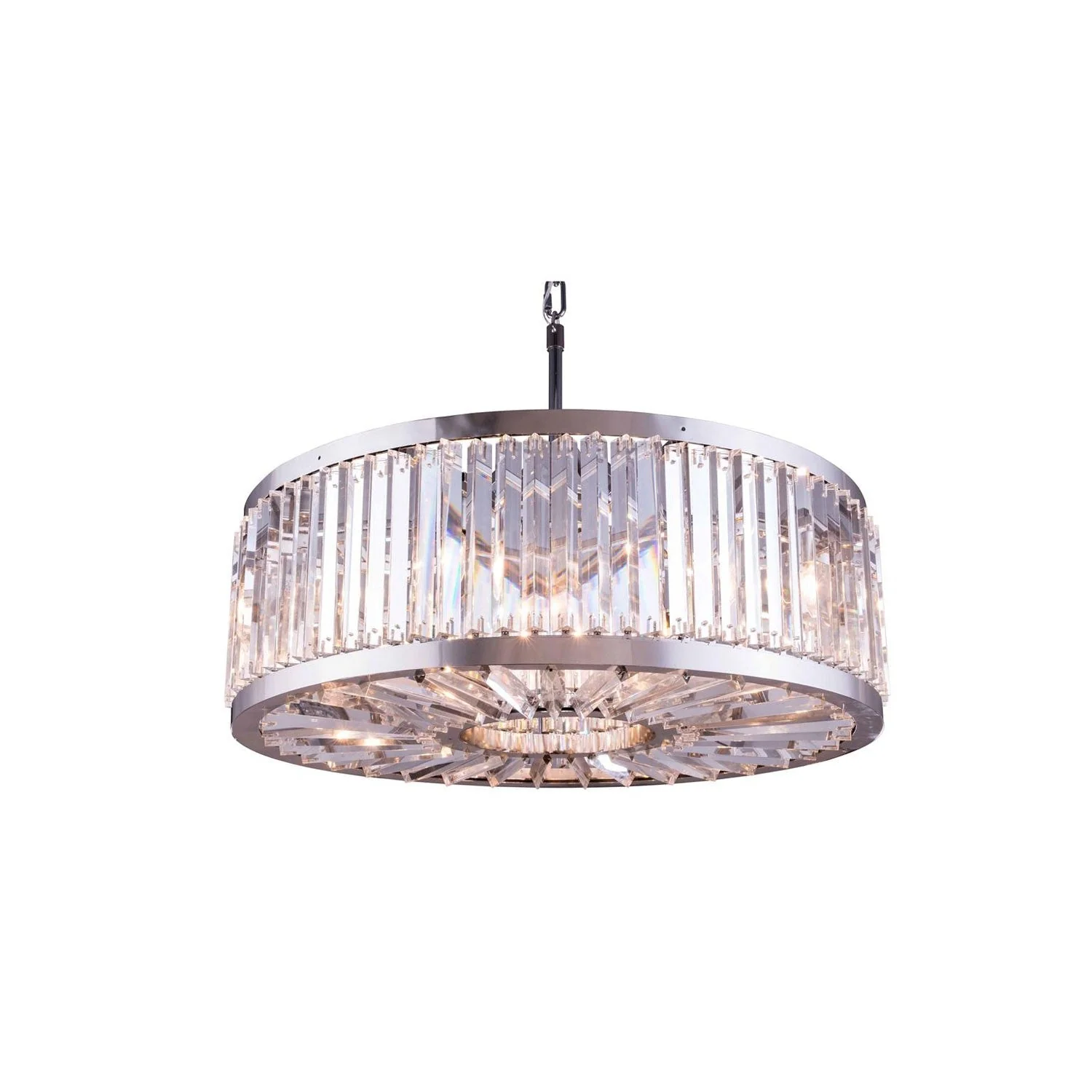 Chelsea Polished Nickel Thirty-Five-Inch Pendant with Clear Crystals - Image 1