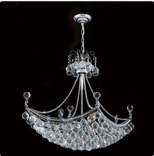 Eight-Light ChromeFinish with Clear-Crystals Chandelier - Image 1
