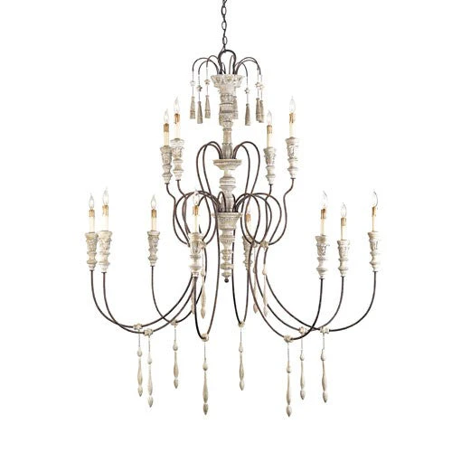 Hannah Stockholm White/Rust Twelve-Light Large Chandelier - Image 1