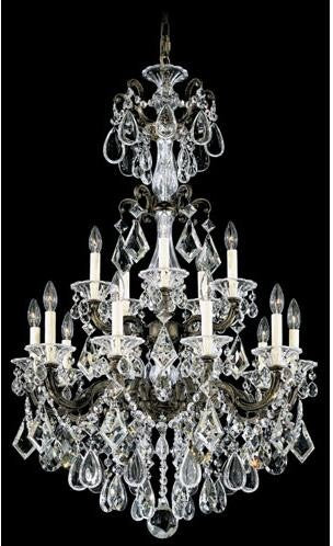 Bronze Umber 15-Light Clear Heritage Handcut Crystal Chandelier, 28W x 45H x 28D - Image 1