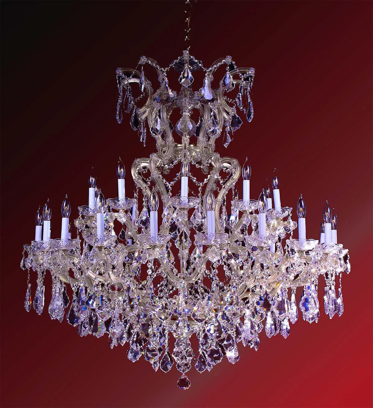 31 Lights Maria Theresa crystal chandelier dressed with clear crystal - Image 1