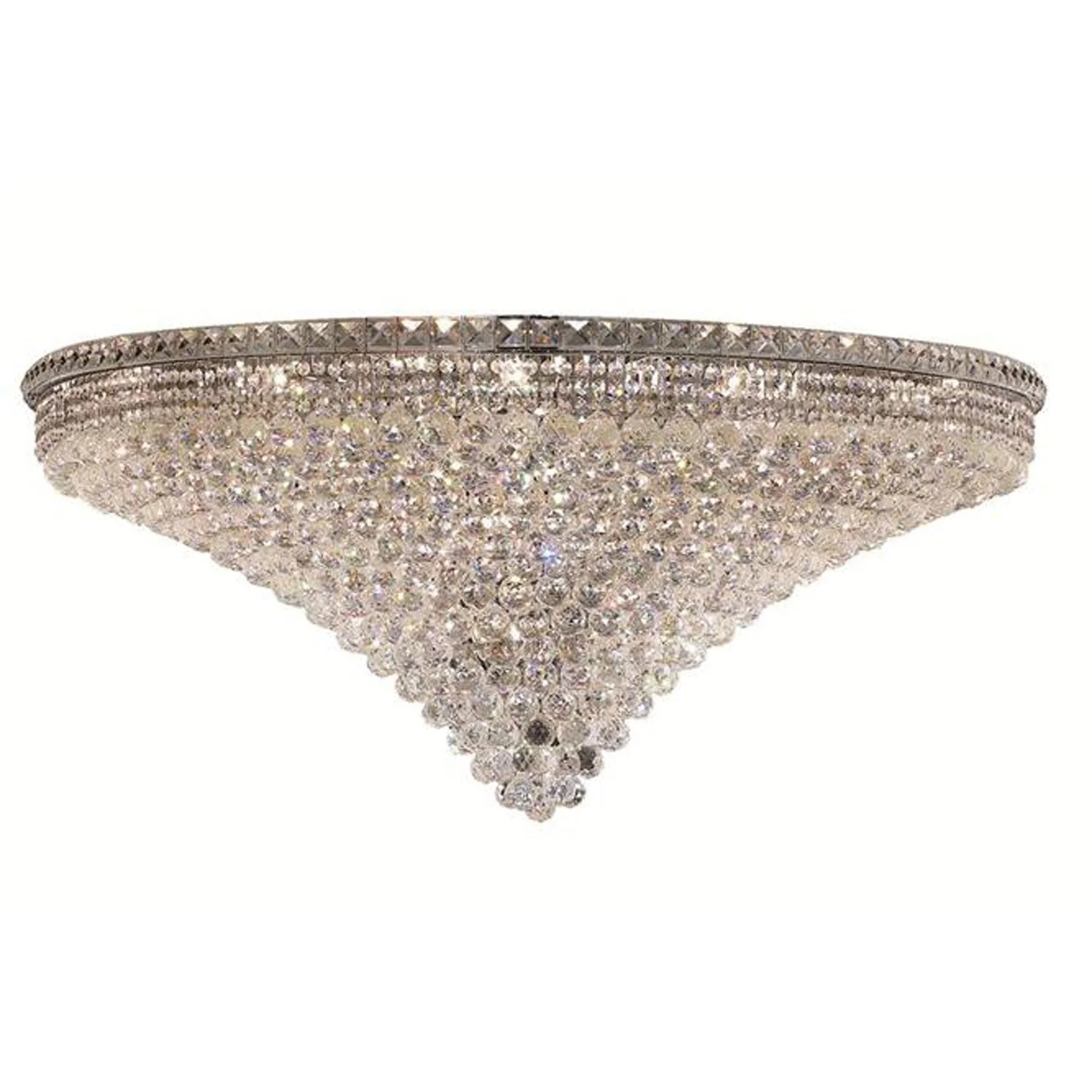 Tranquil Chrome 33-Light 48-Inch Flush Mount with Swarovski Spectra Crystal - Image 1