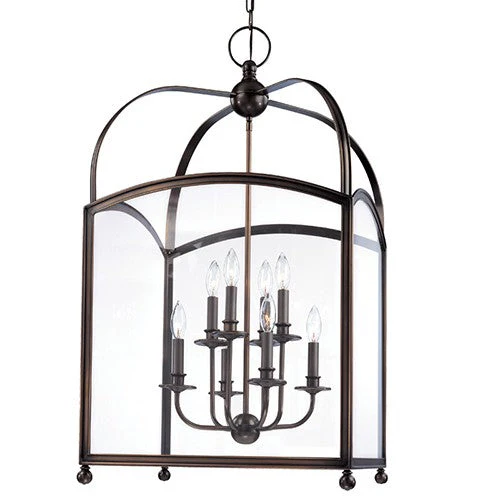 Distressed Bronze Eight-Light Pendant - Image 1