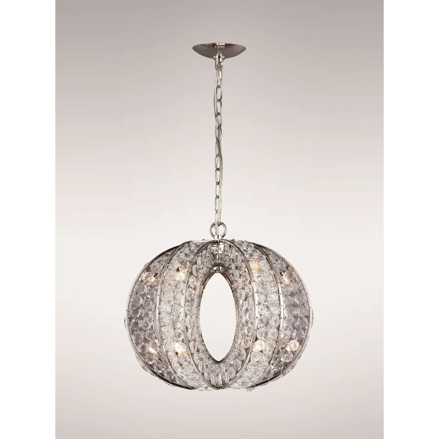 Sephera Polished Nickel 27-Inch Twelve-Light Pendant - Image 1