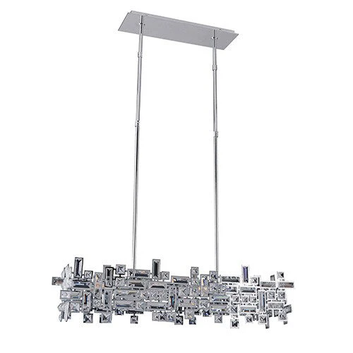 Vermeer Chrome Six-Light Island Pendant with Swarovski Elements Crystal - Image 1