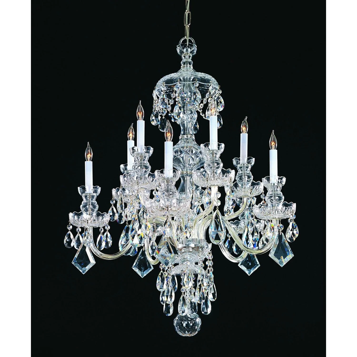 Polished Chrome Two Tiered Ten-Light Chandelier - Image 1