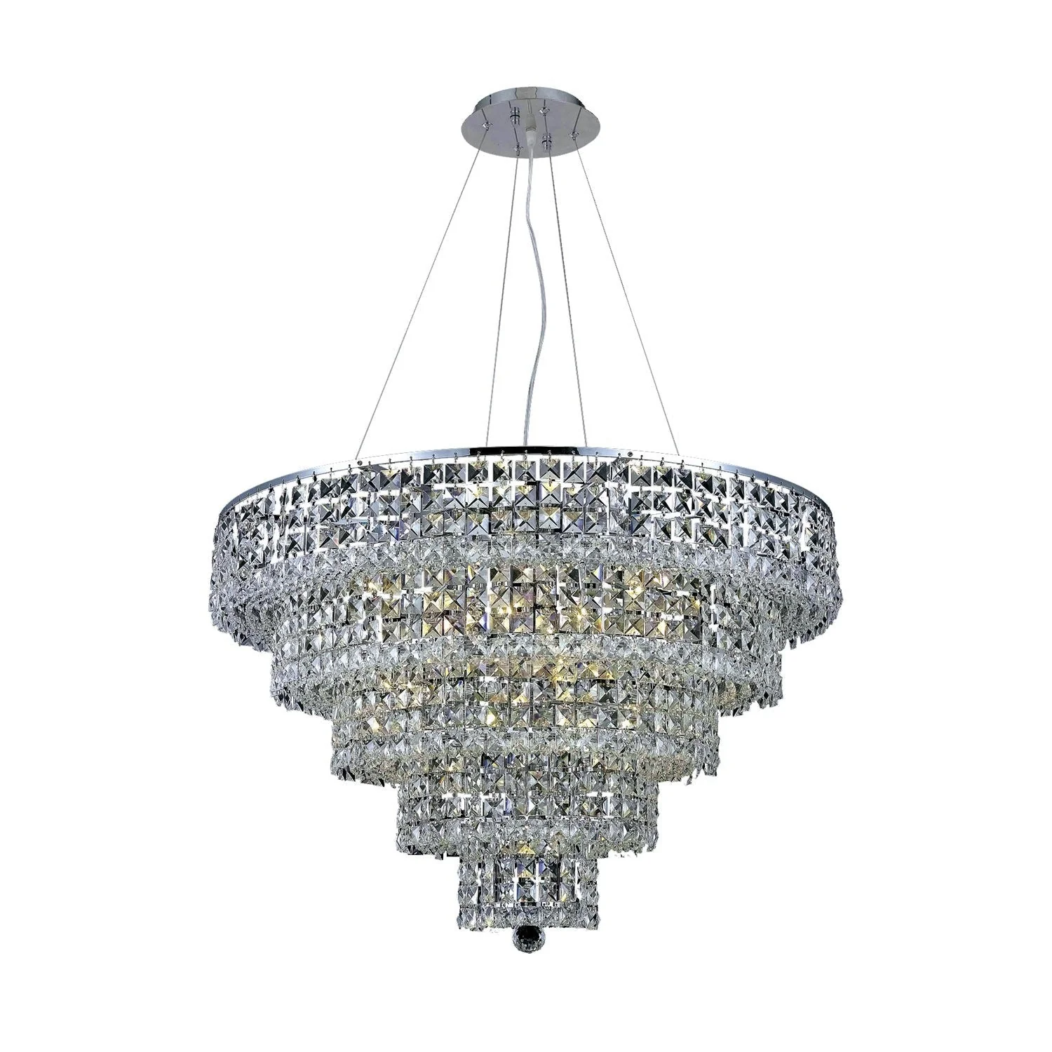30-Inch Five-Tier Chandelier with Royal Cut Clear Crystal - Image 1