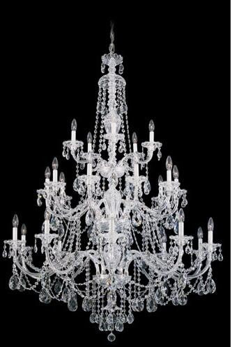 Silver 25-Light Clear Heritage Handcut Crystal Chandelier, 45W x 61H x 45D - Image 1