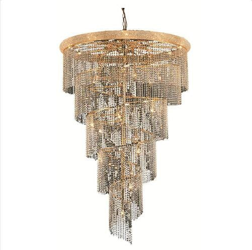 Gold Twenty-Nine Light 48-Inch Chandelier with Royal Cut Clear Crystal - Image 1
