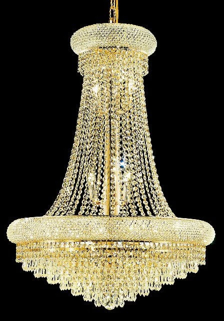 14 Light crystal chandelier gold plated - Image 1