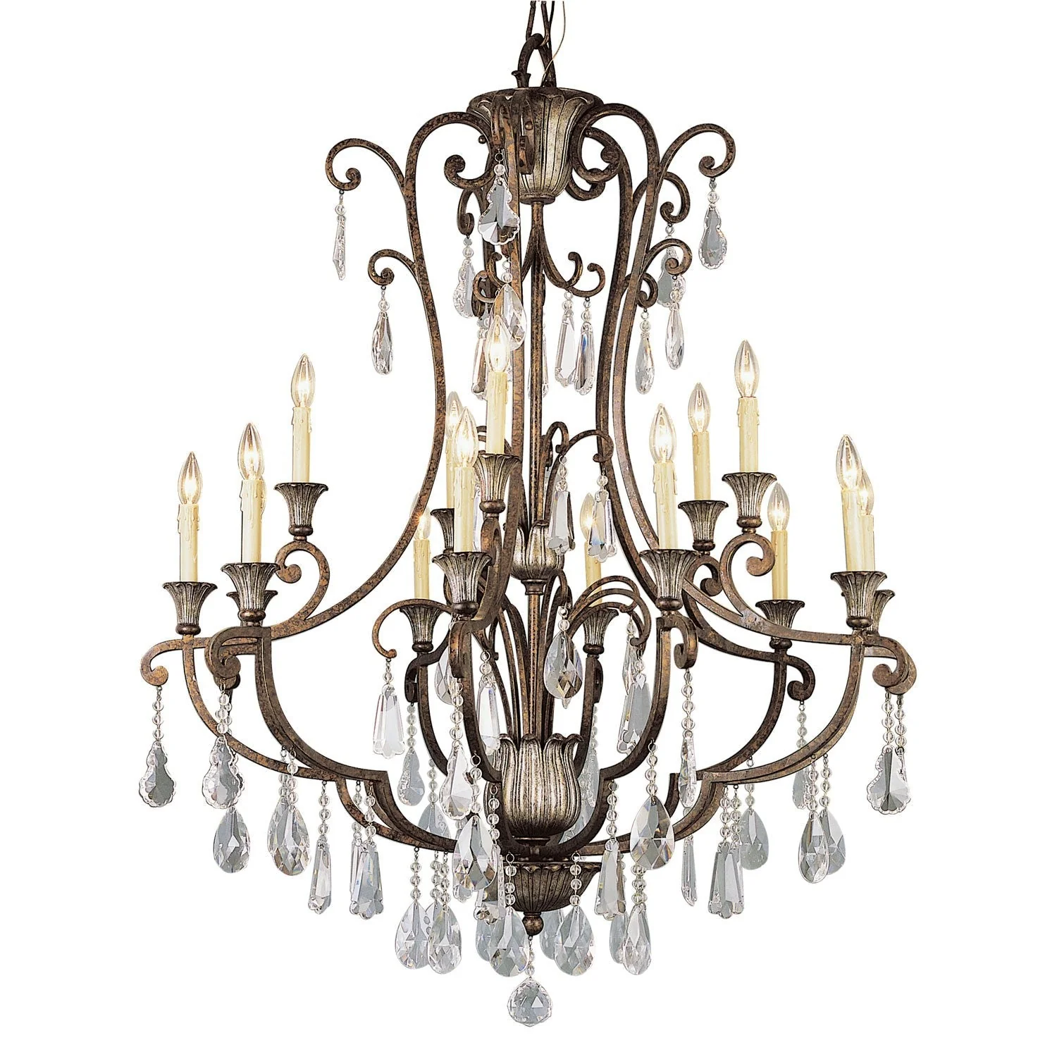 Crystal Flair Fifteen-Light Crystal Chandelier with Crystal - Image 1