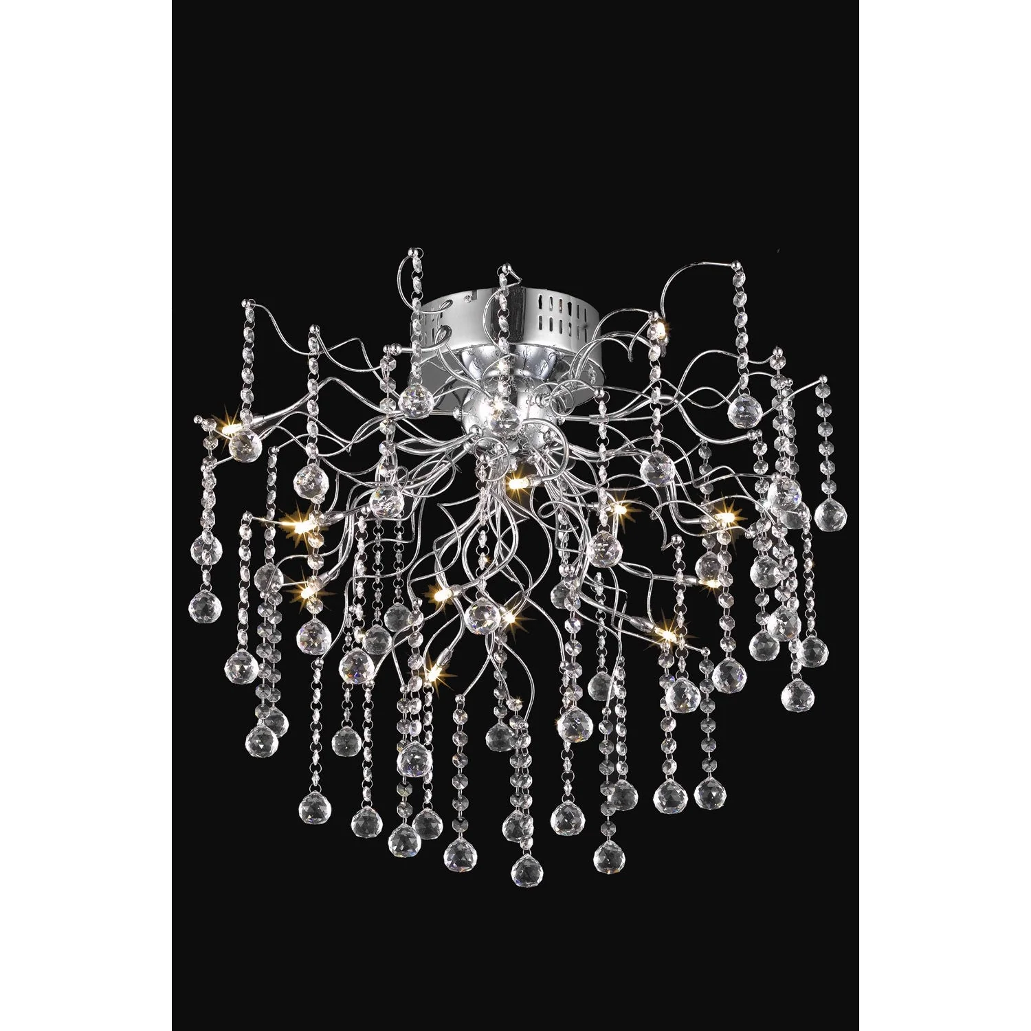 Astro Chrome Twelve-Light Semi-Flush Mount with Clear Royal Cut Crystals - Image 1