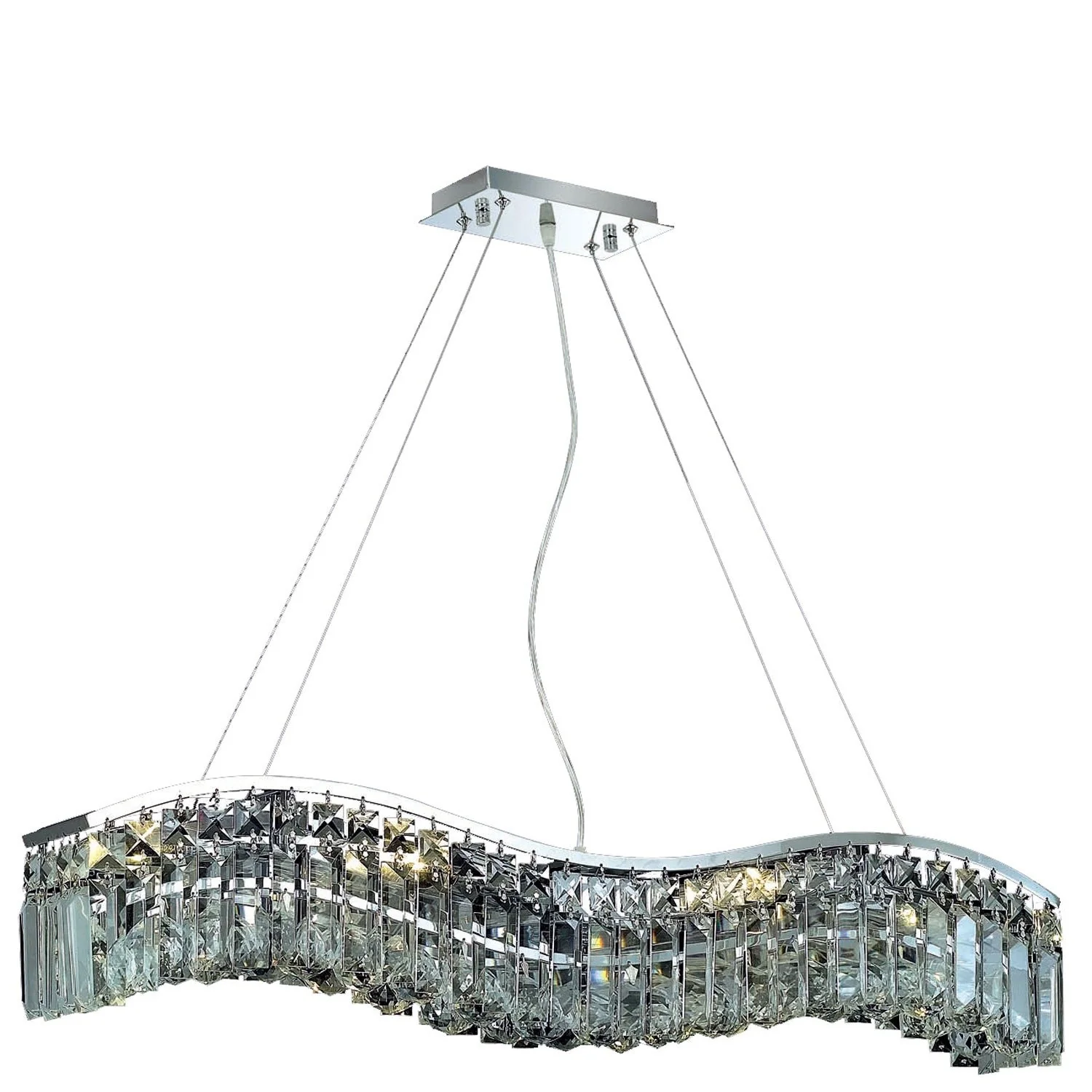 Contour Chrome Six-Light 5-Inch Island Pendant with Swarovski Strass Clear Crystal - Image 1