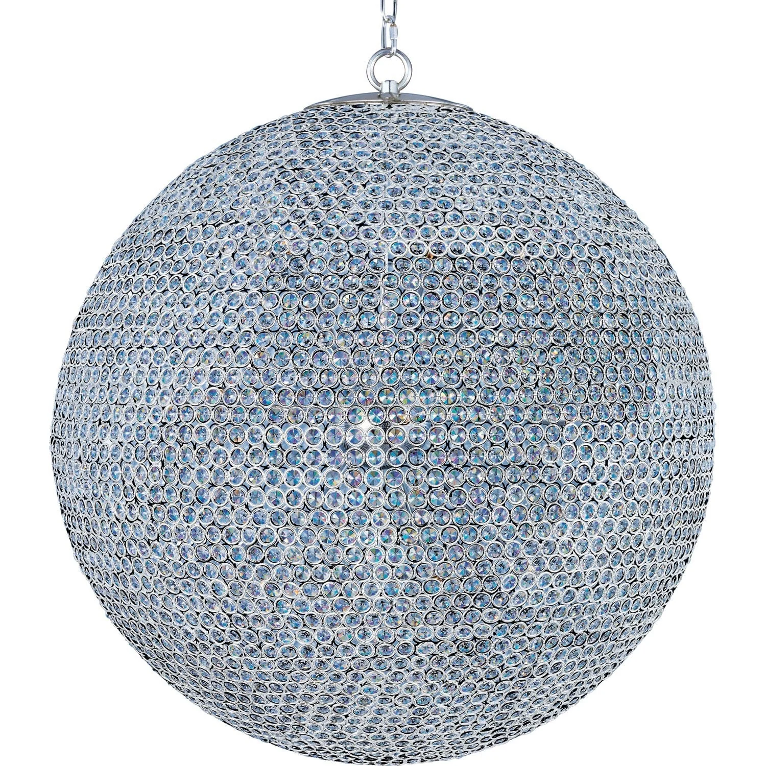 International Glimmer Plated Silver Eighteen-Light Chandelier - Image 1