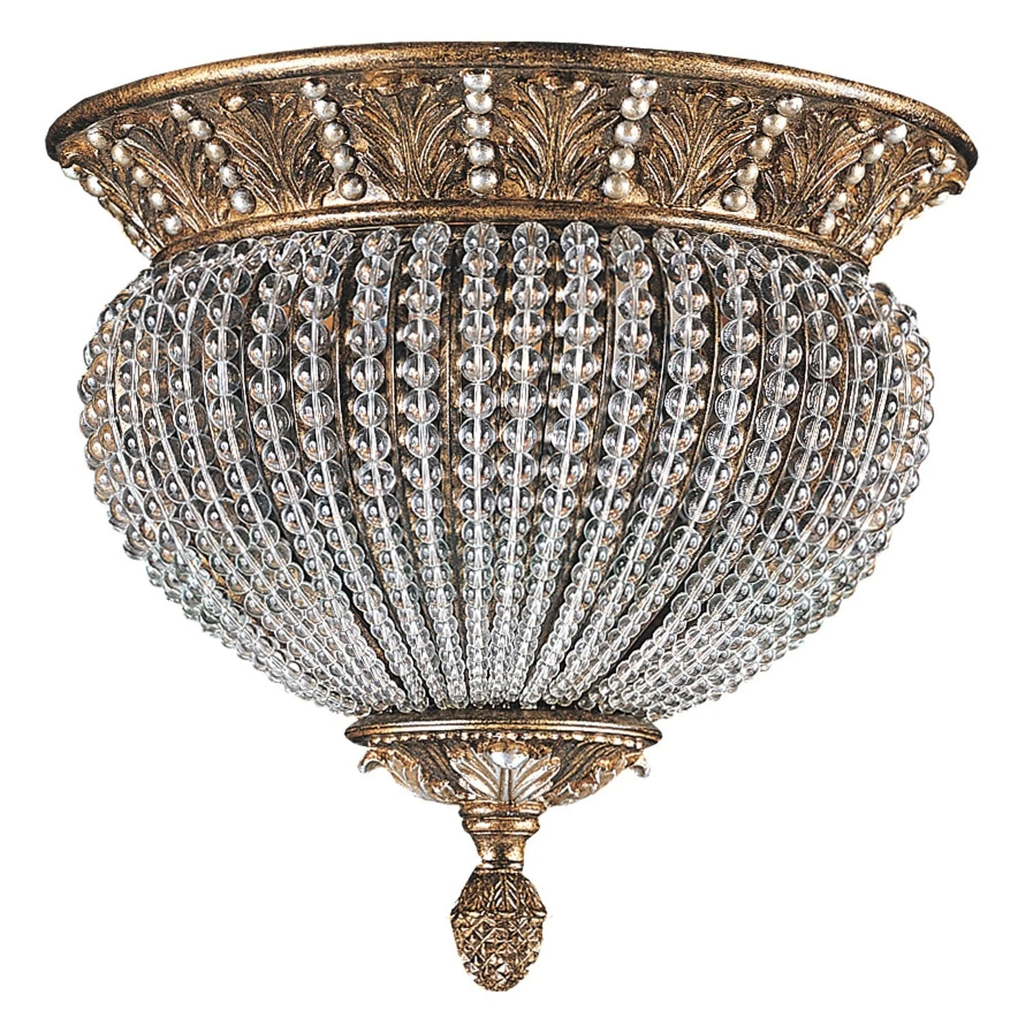 Fashion Forward Weathered Patina Crystal Two-Light Flush Mount - Image 1