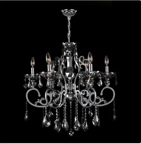 Six-Light ChromeFinish withSmoke Crystal Chandelier - Image 1