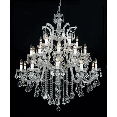 Polished Chrome Twenty-Six-Light Crystal Chandelier - Image 1