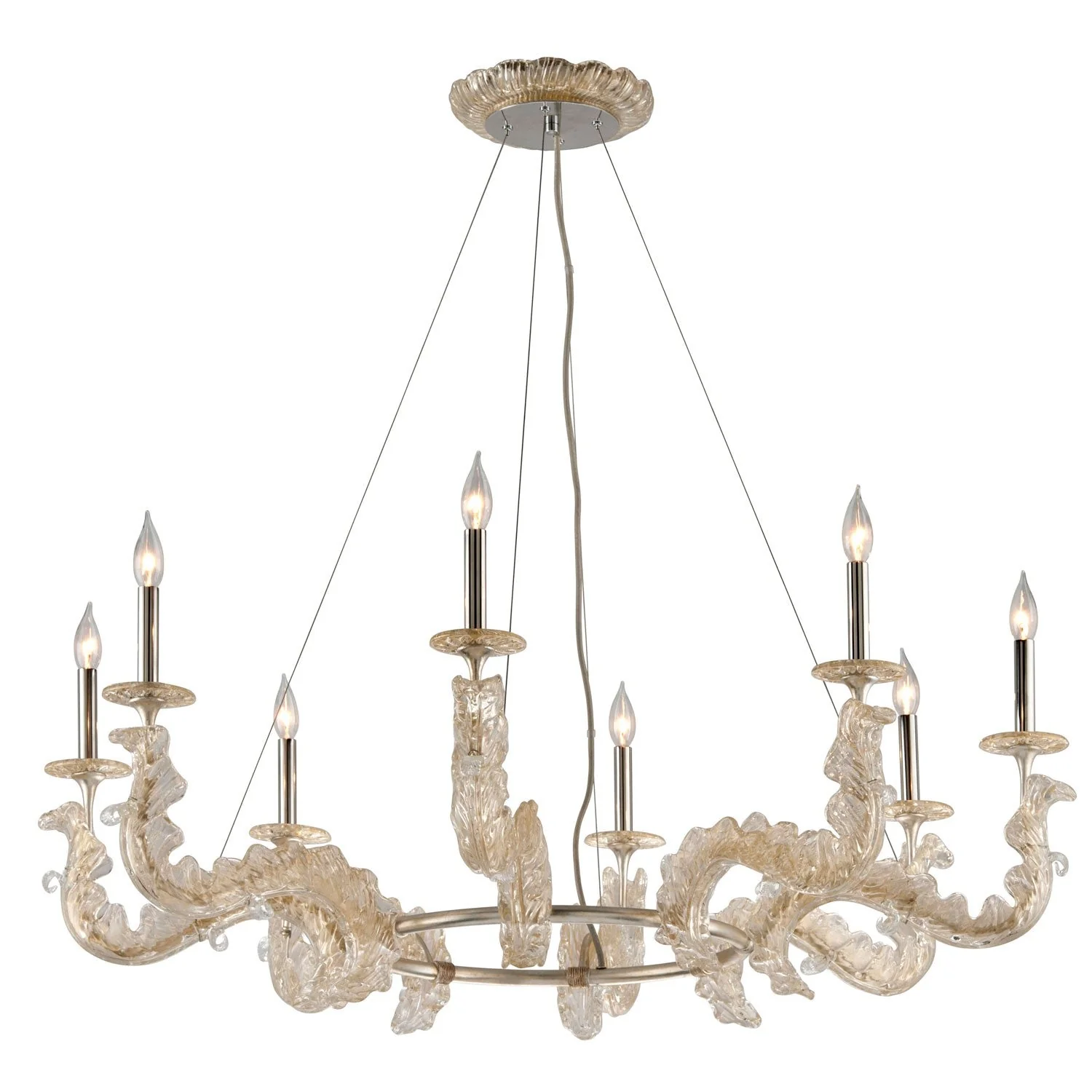 Cielo Gold Leaf Eight-Light Chandelier - Image 1