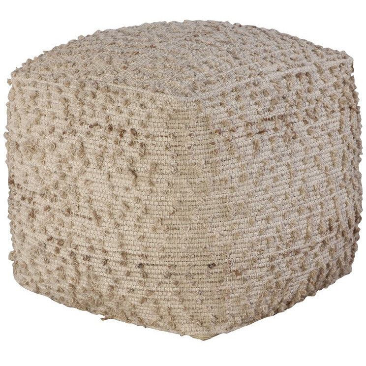 Uttermost Valda Handwoven Beige & Light Gray Pouf - Image 2