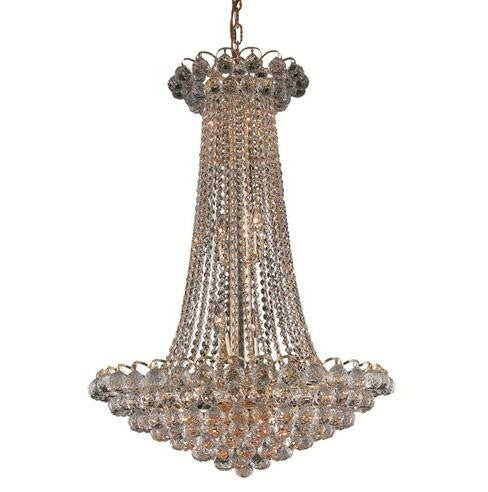 Gold Fifteen-Light 27-Inch Chandelier with Swarovski Spectra Clear Crystal - Image 1