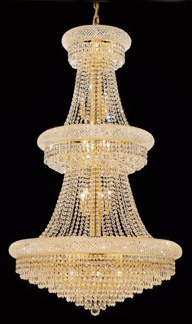 32 Light crystal chandelier gold plated - Image 1