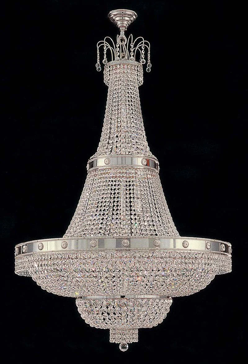 Entryway/ foyer large crystal chandelier in polished chrome finish - Image 1