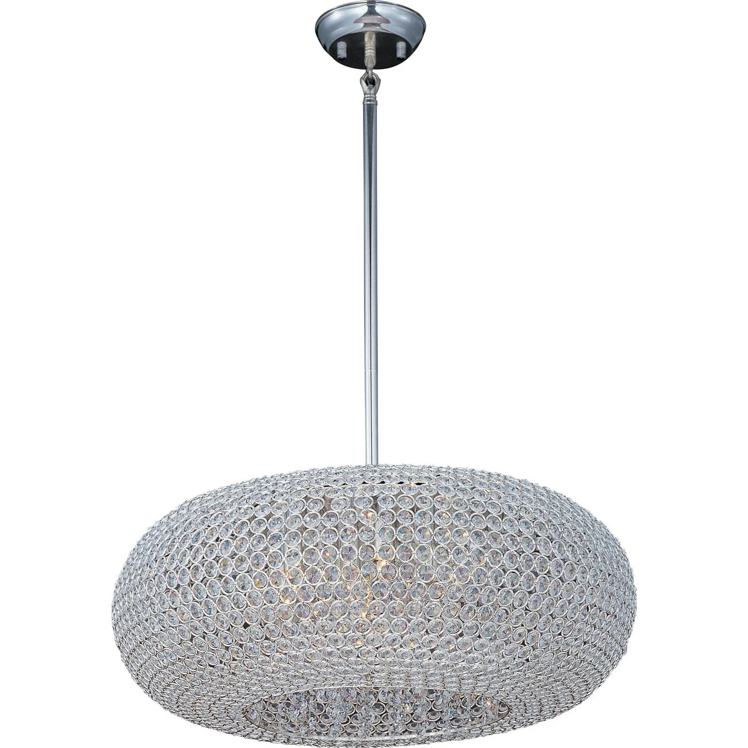 International Glimmer Plated Silver Nine-Light Pendant - Image 1