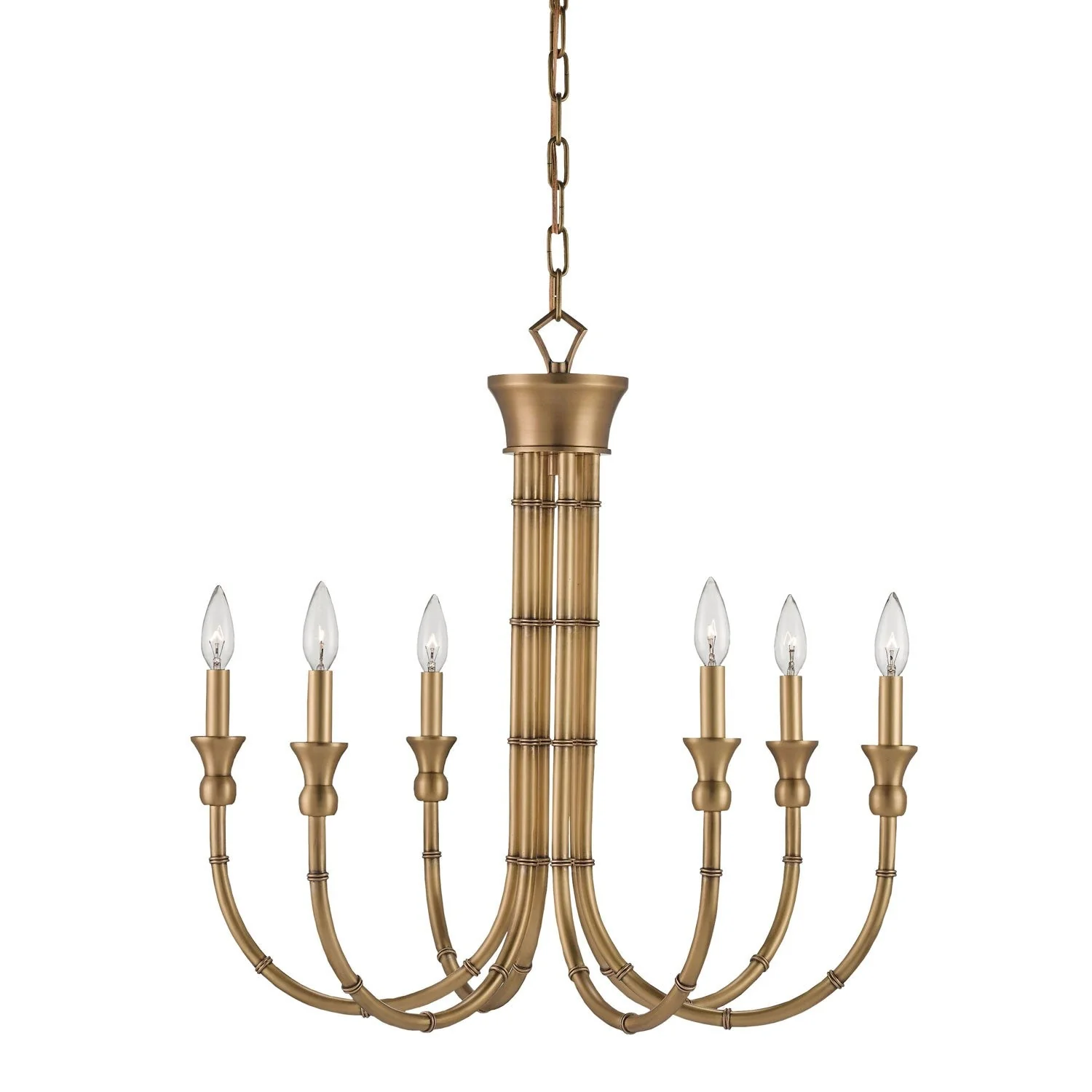 Company Imperial Antique Brass Six-Light Chandelier - Image 1