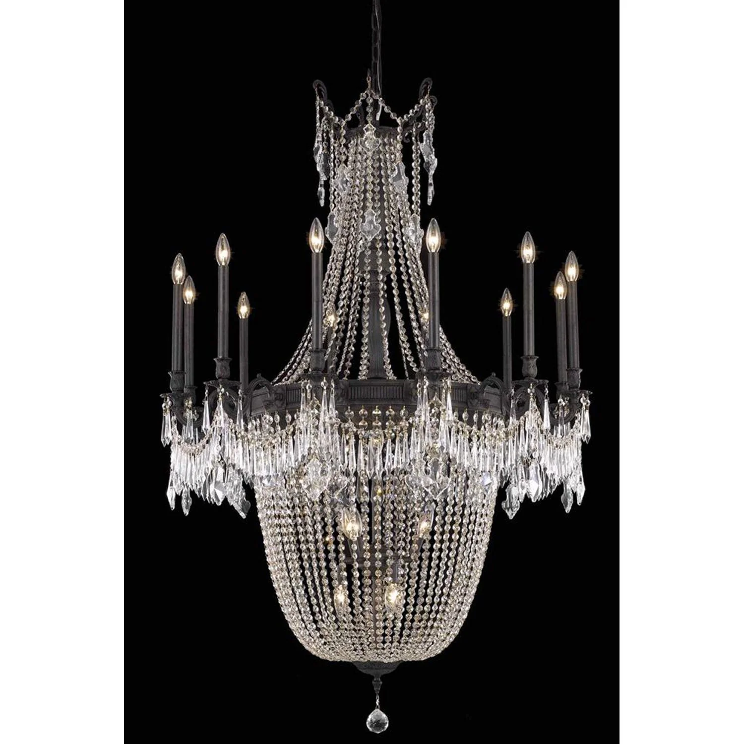 Esperanza Dark Bronze 22-Light Chandelier with Royal Cut Crystal - Image 1