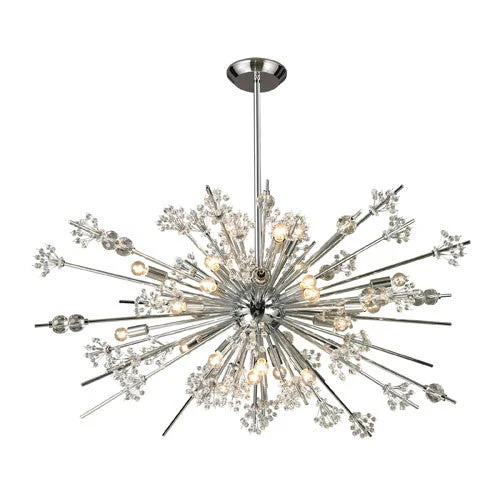 Starburst Polished Chrome 29-Light Chandelier - Image 1