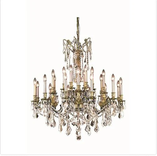 Bronze 24-Light 36-Inch Chandelier with Royal Cut Crystal - Image 1