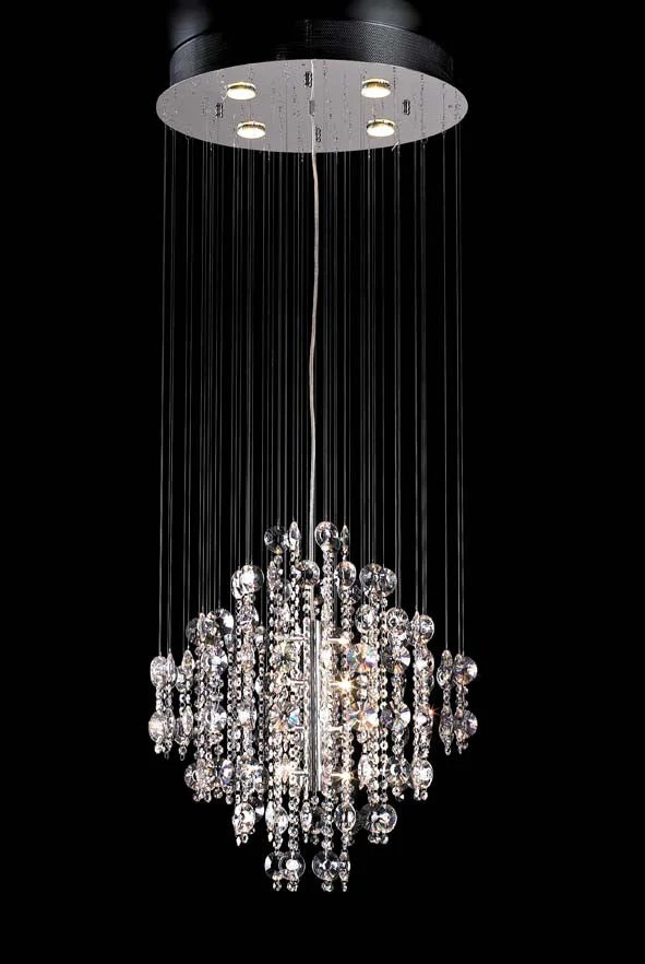 12 lights modern crystal chandelier in polished chrome finish - Image 1