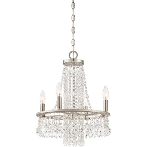 Brushed Nickel Four-Light Chandelier - Image 1