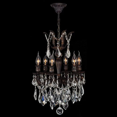 Six-Light Flemish Brass Finish with Clear-Crystals Chandelier - Image 1