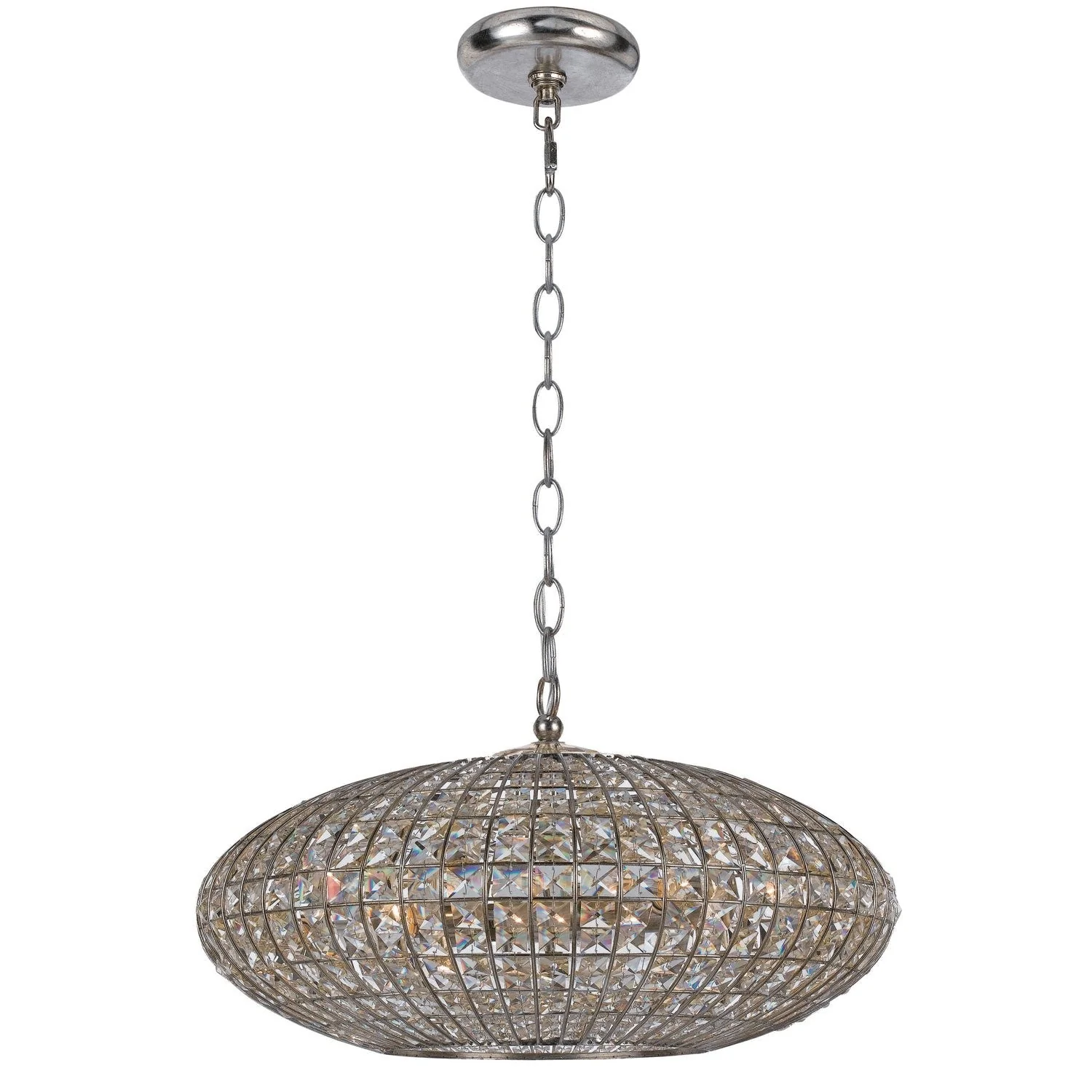 Group Solstice Antique Silver Six-Light Pendant - Image 1