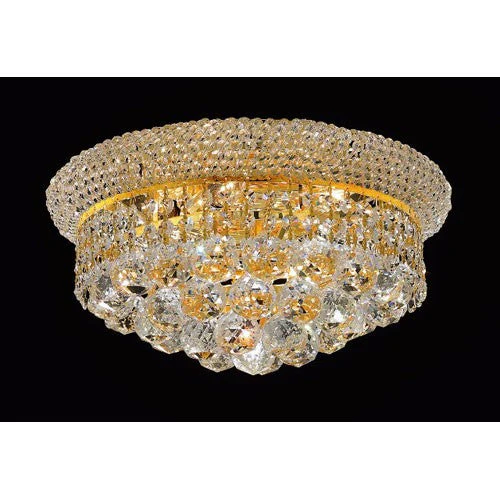 Primo Gold Six-Light Flush Mount with Royal Cut Clear Crystal - Image 1