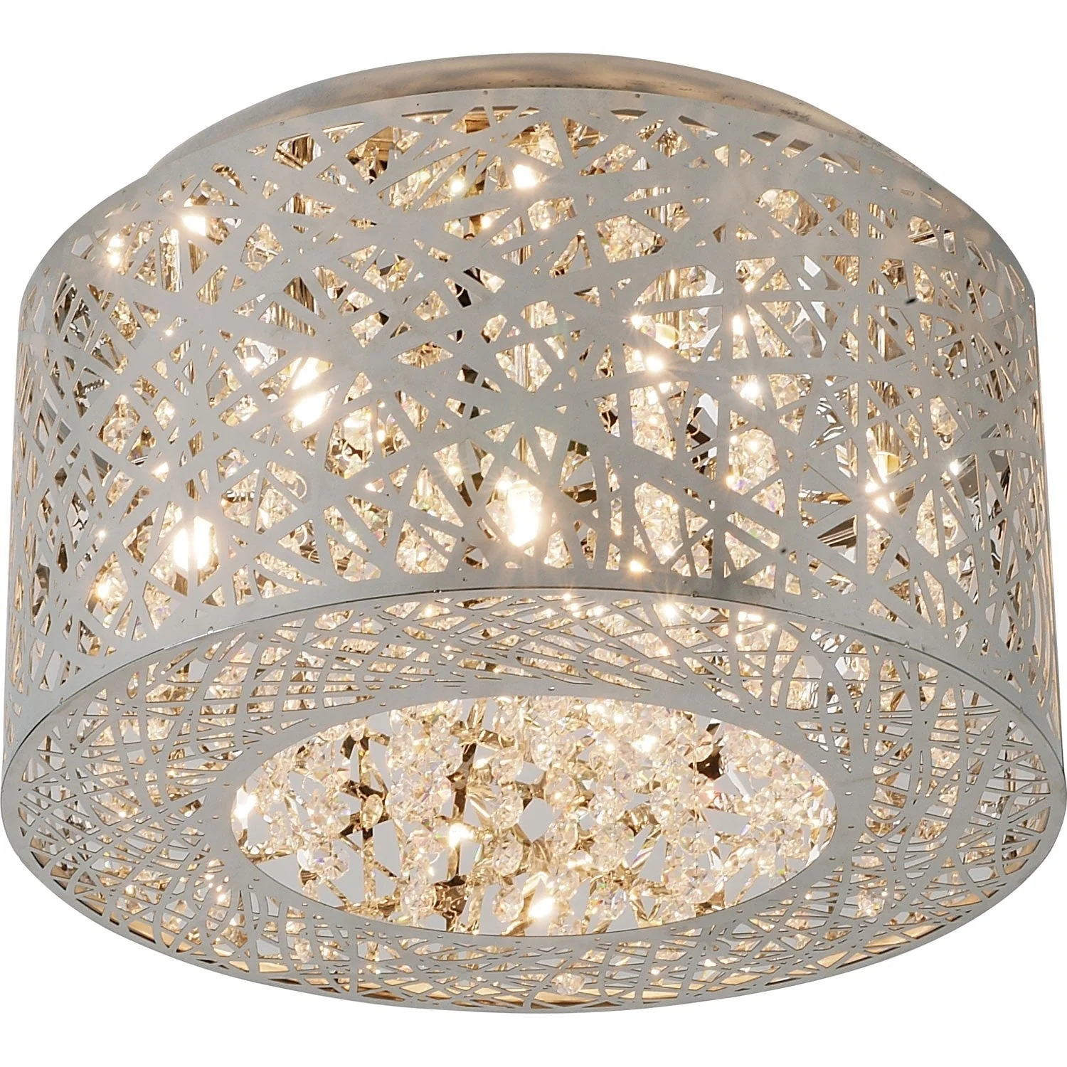 Polished Chrome Seven-Light LED 16-Inch Flushmount - Image 1